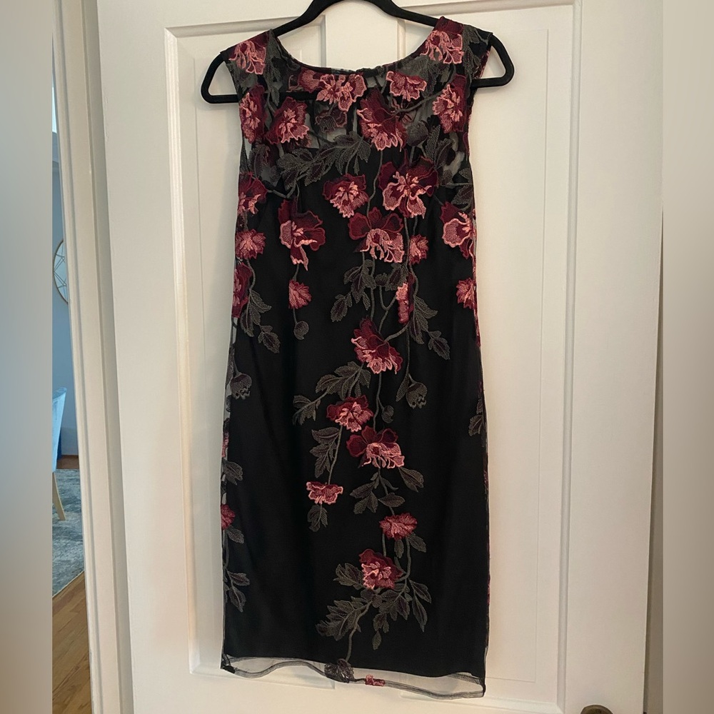 Adrianna Papell Black Floral Dress